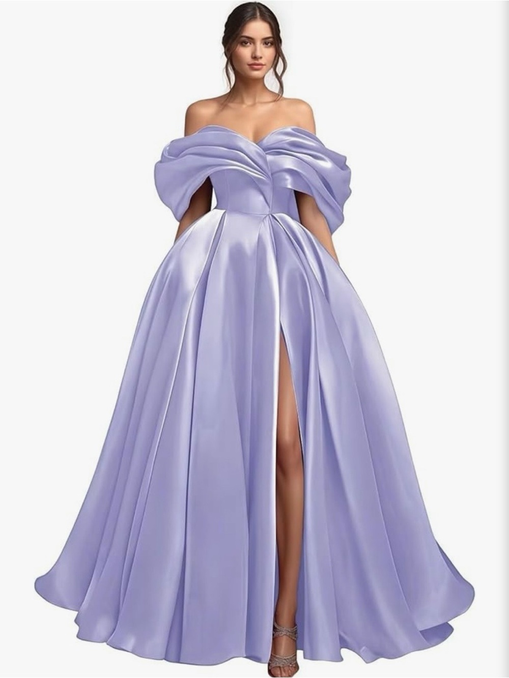 Satin Off Shoulder Gown